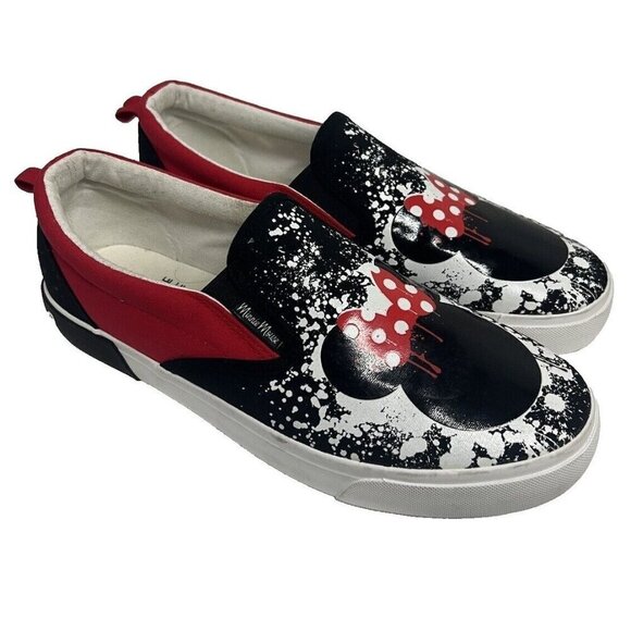 Disney Shoes - Disney Disneyland Womens Minnie Mouse Shoes Sneakers US 9.5 Slip On Comfort Logo